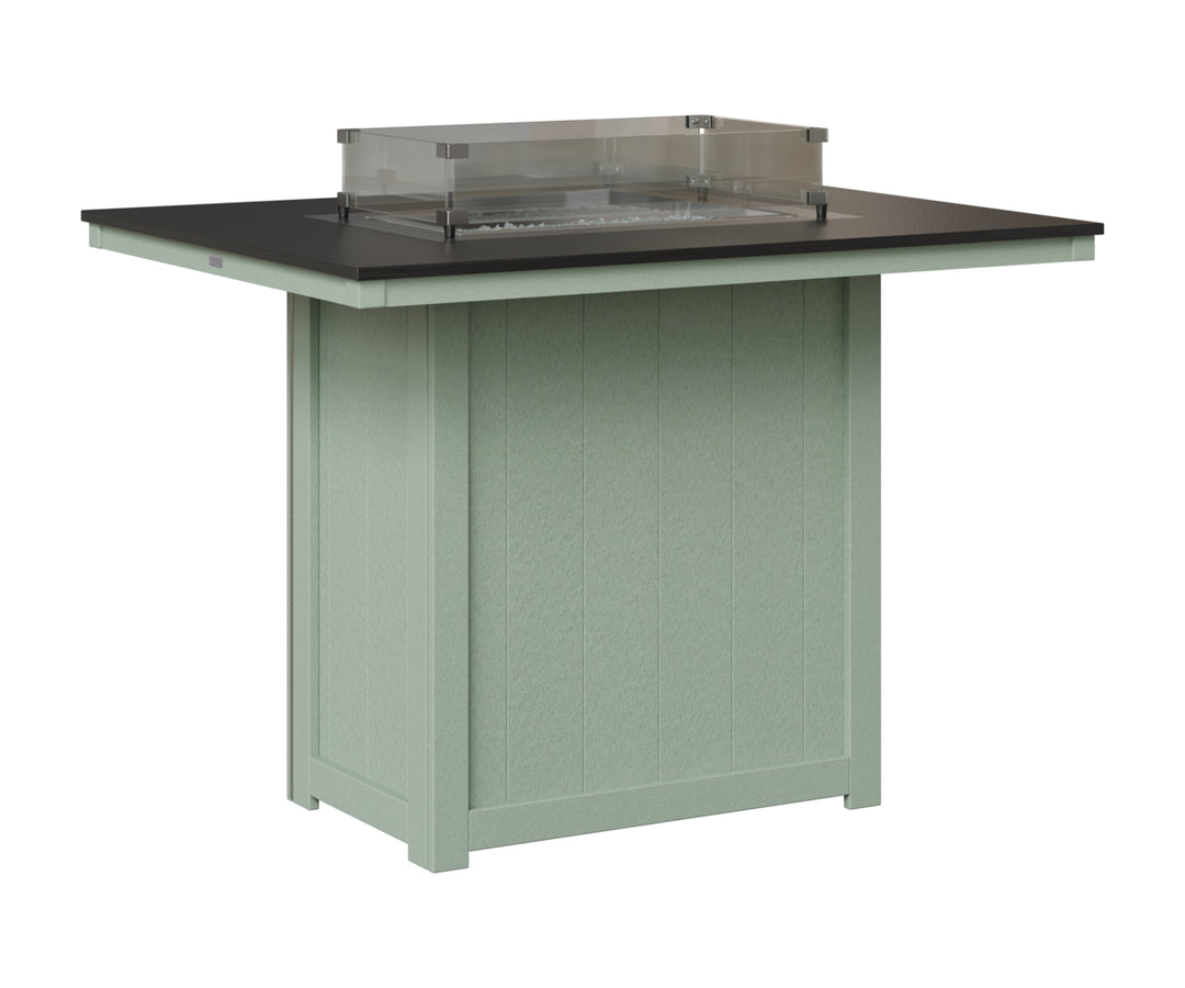 Donoma 42" x 54" Rectangular Fire Table - Hammered Top - Bar Height