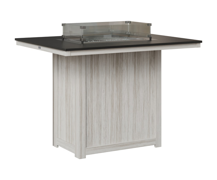 Donoma 42" x 54" Rectangular Fire Table - Hammered Top - Bar Height