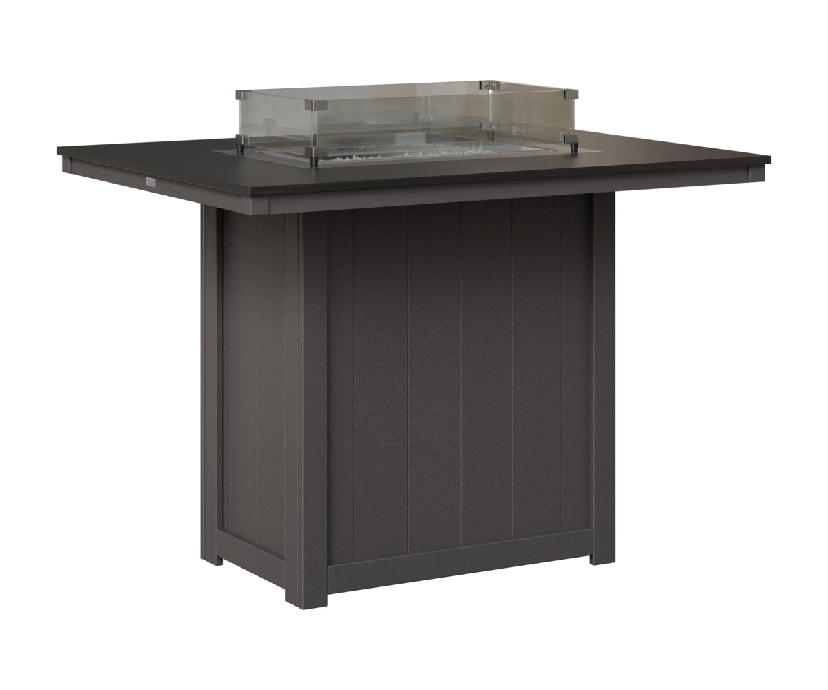 Donoma 42" x 54" Rectangular Fire Table - Hammered Top - Bar Height