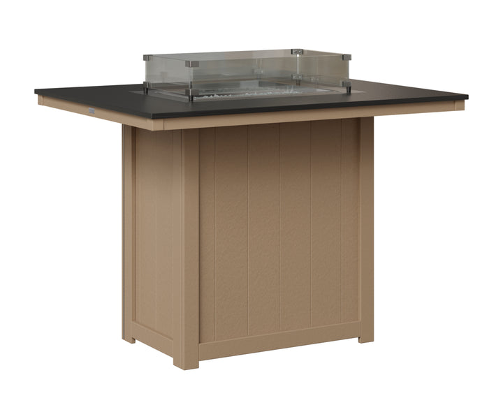 Donoma 42" x 54" Rectangular Fire Table - Hammered Top - Bar Height