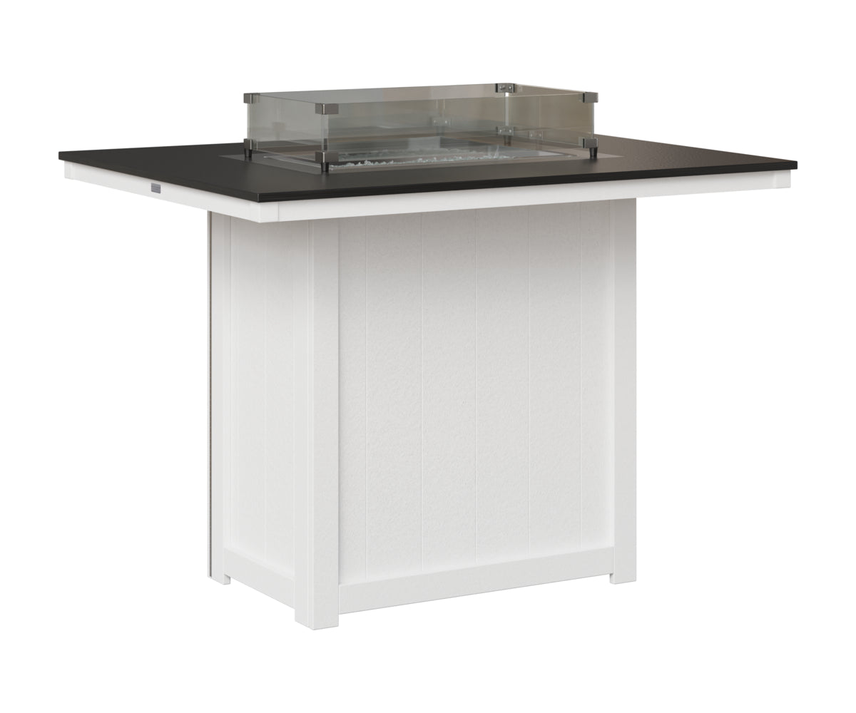 Donoma 42" x 54" Rectangular Fire Table - Hammered Top - Bar Height