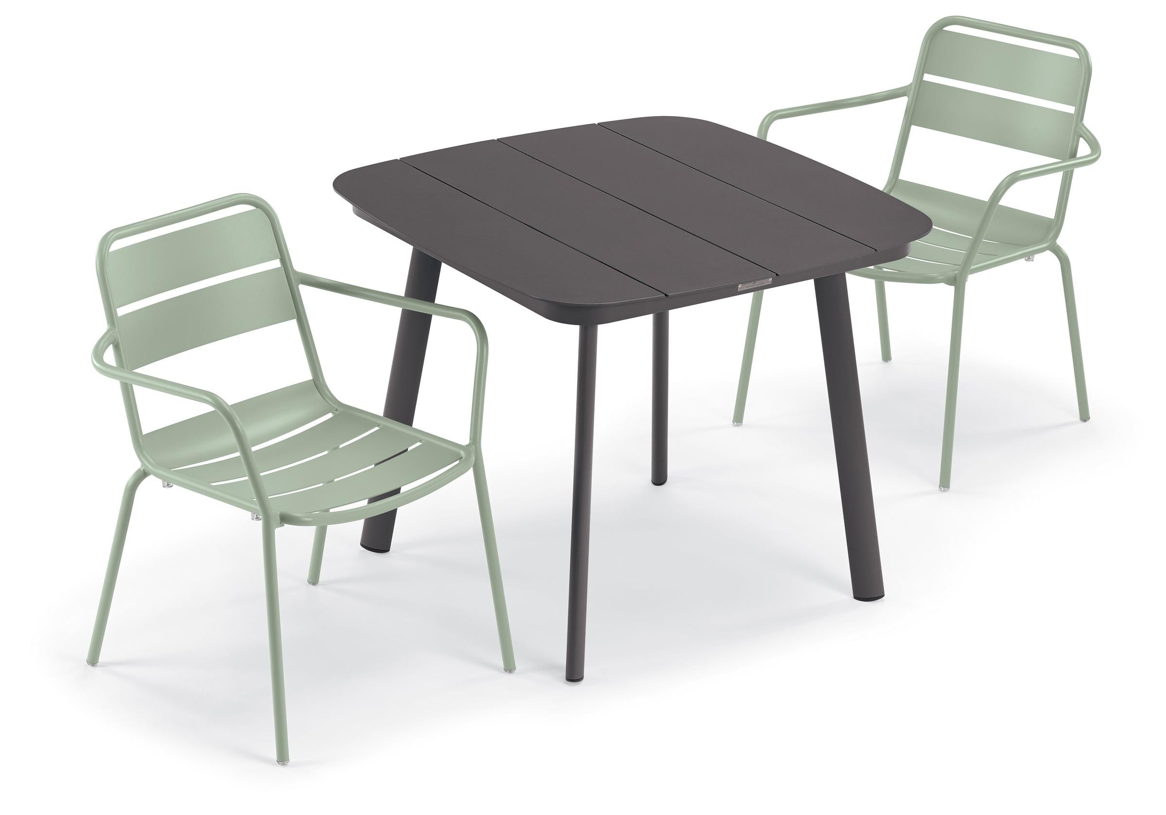 Kapri 3-Piece Dining Table and Armchair Set - Sage