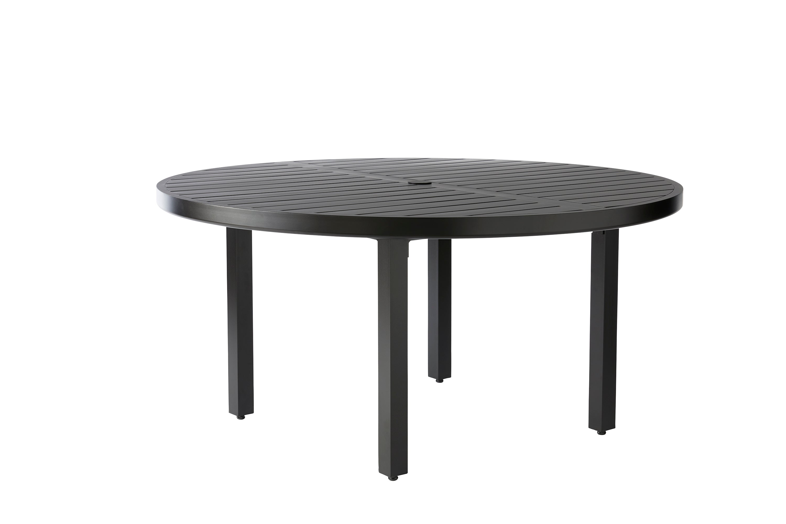 Trinidad 60" Round Umbrella Dining Table (Slat Top)