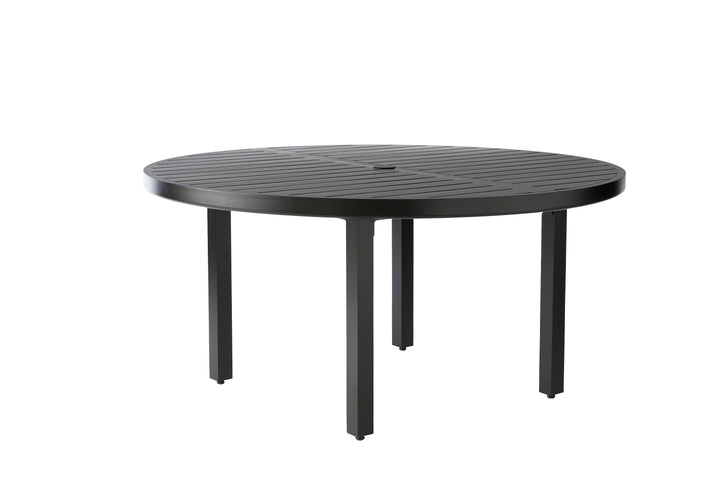 Trinidad 60" Round Umbrella Dining Table (Slat Top)