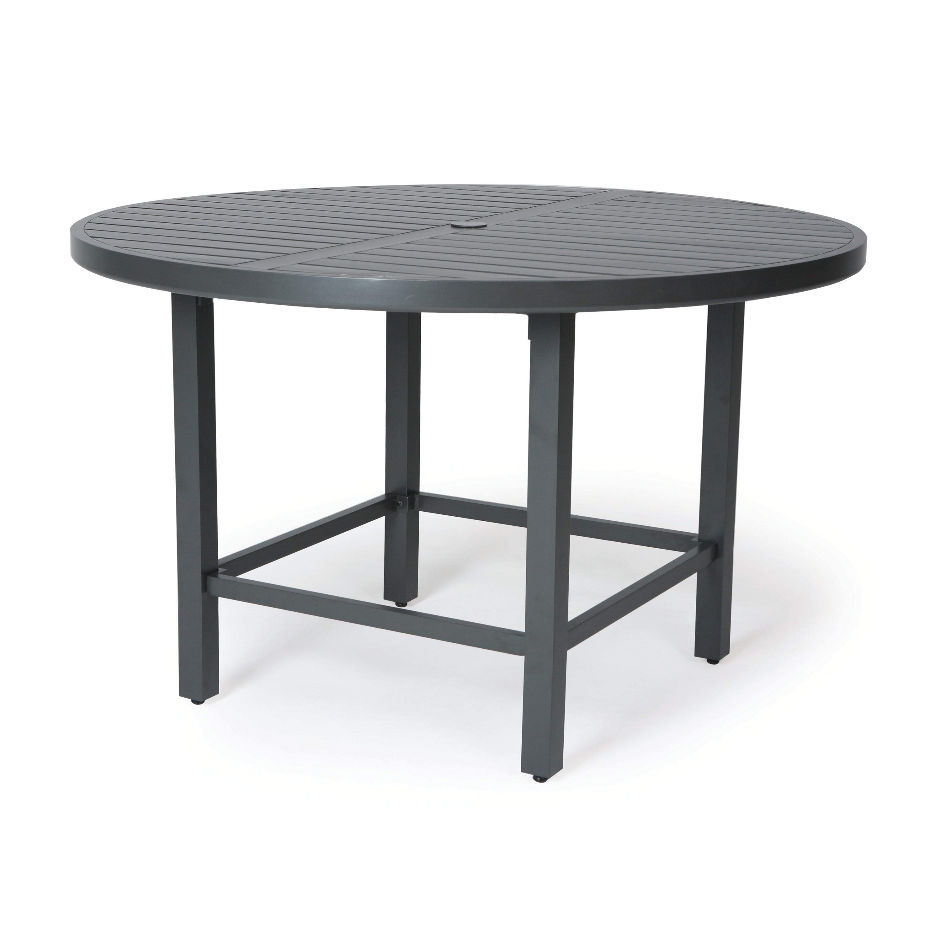 Trinidad 60" Counter Height Umbrella Table (Slat Top)