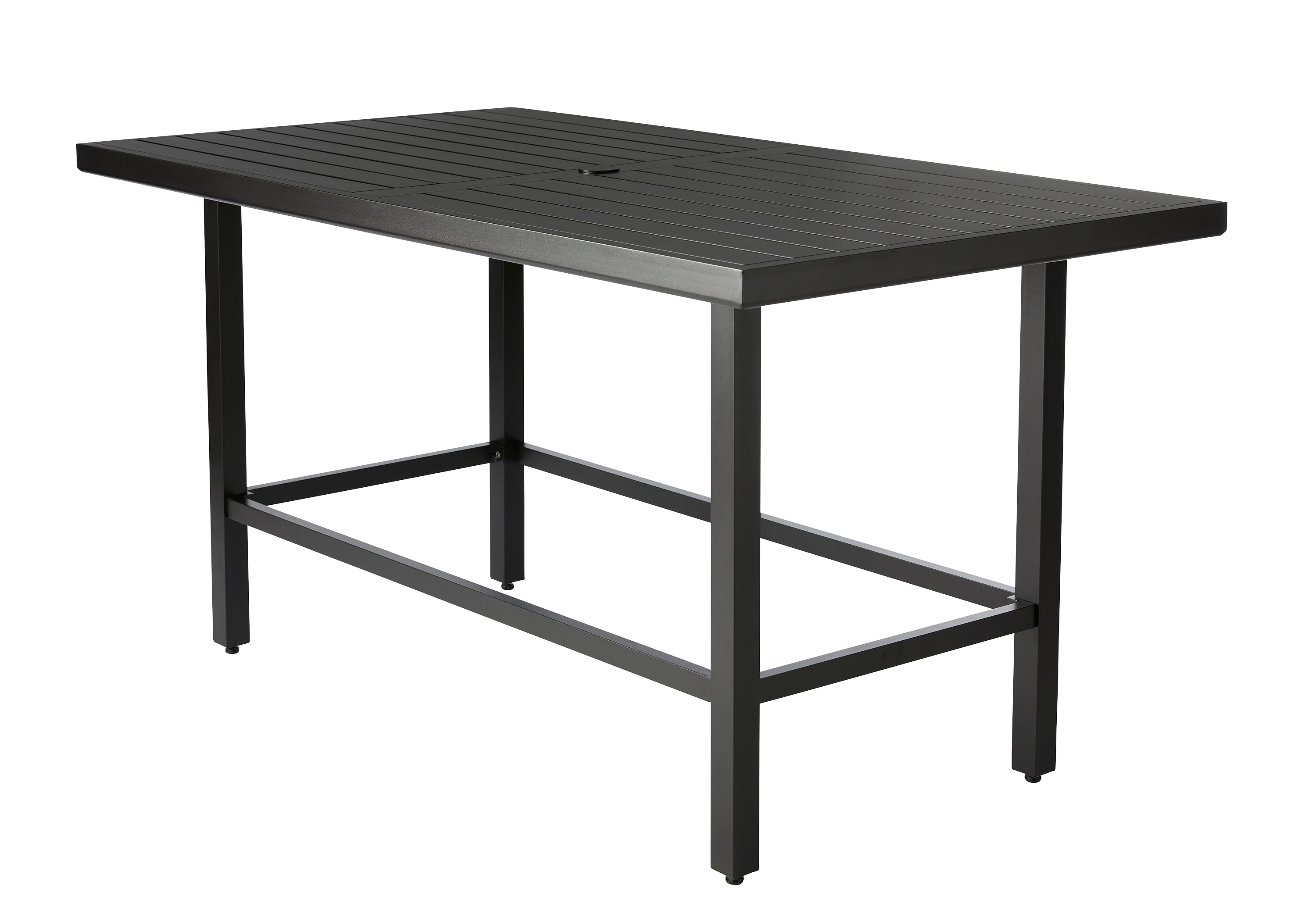 Trinidad Counter Height Rectangular Umbrella Table (Slat Top)