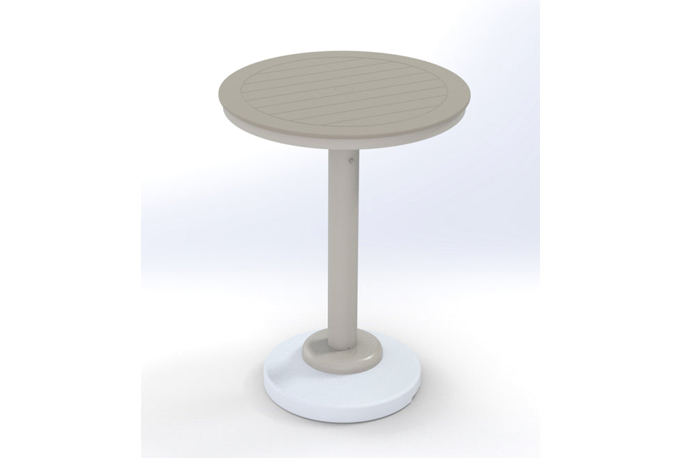 30" Round MGP Table Top w/ 80lb Pedestal Base - Bar Height