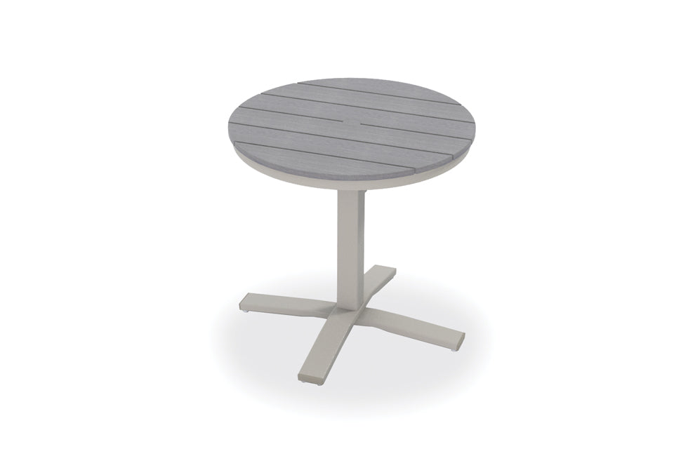 30" Round Rustic Table Top w/ Pedestal Base - Dining Height