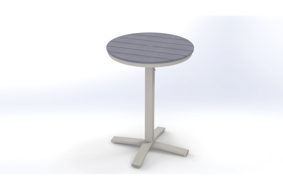 30" Round Rustic Table Top w/ Pedestal Base - Bar Height