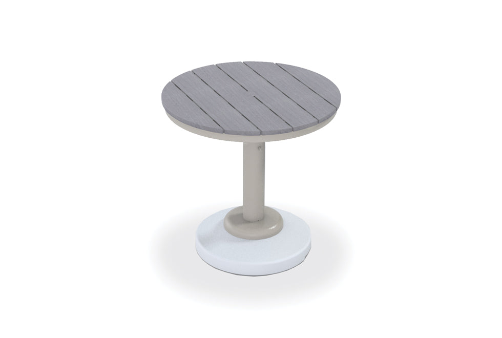 30" Round Rustic Table Top w/ 80lb Pedestal Base - Dining Height