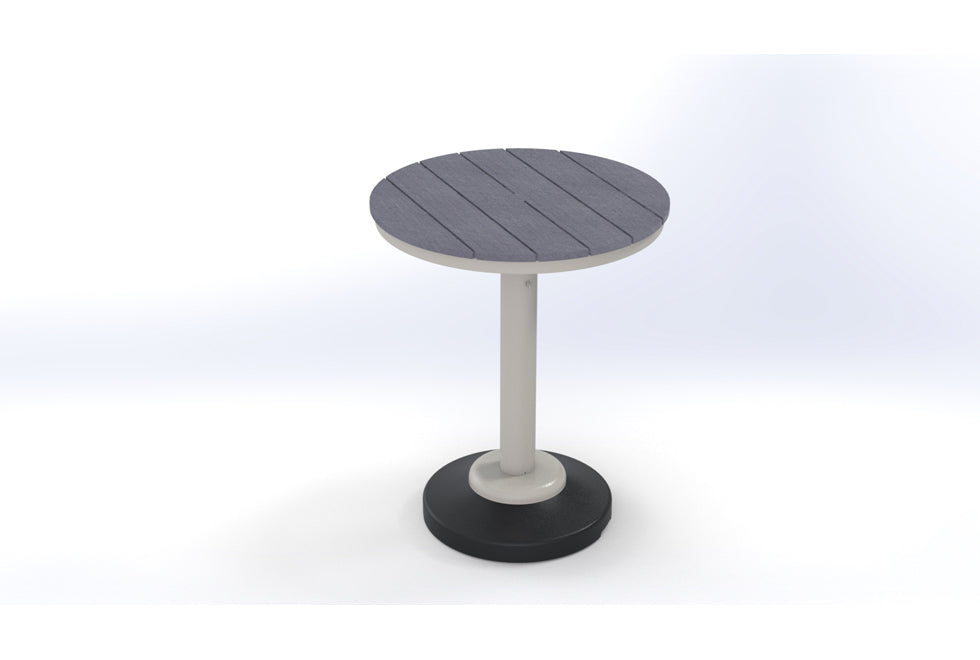 30" Round Rustic Table Top w/ 80lb Pedestal Base - Balcony Height