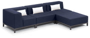 Koral 4-Piece Modular Sectional L-Shape Chaise Set - Spectrum Upholstery With Lumbar Pillows