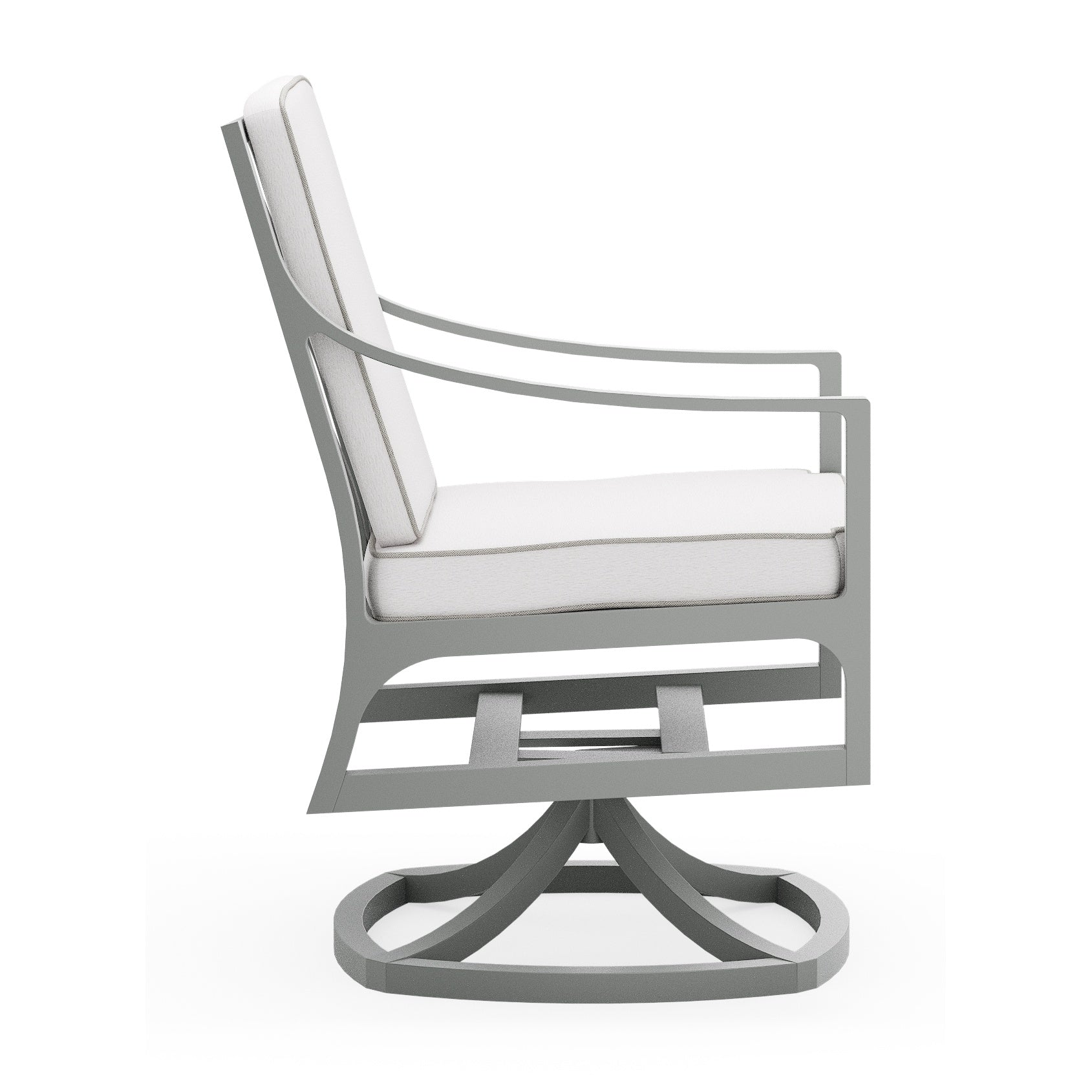 Alberti Dining Arm Swivel Chair - With Seat And Back Cushion