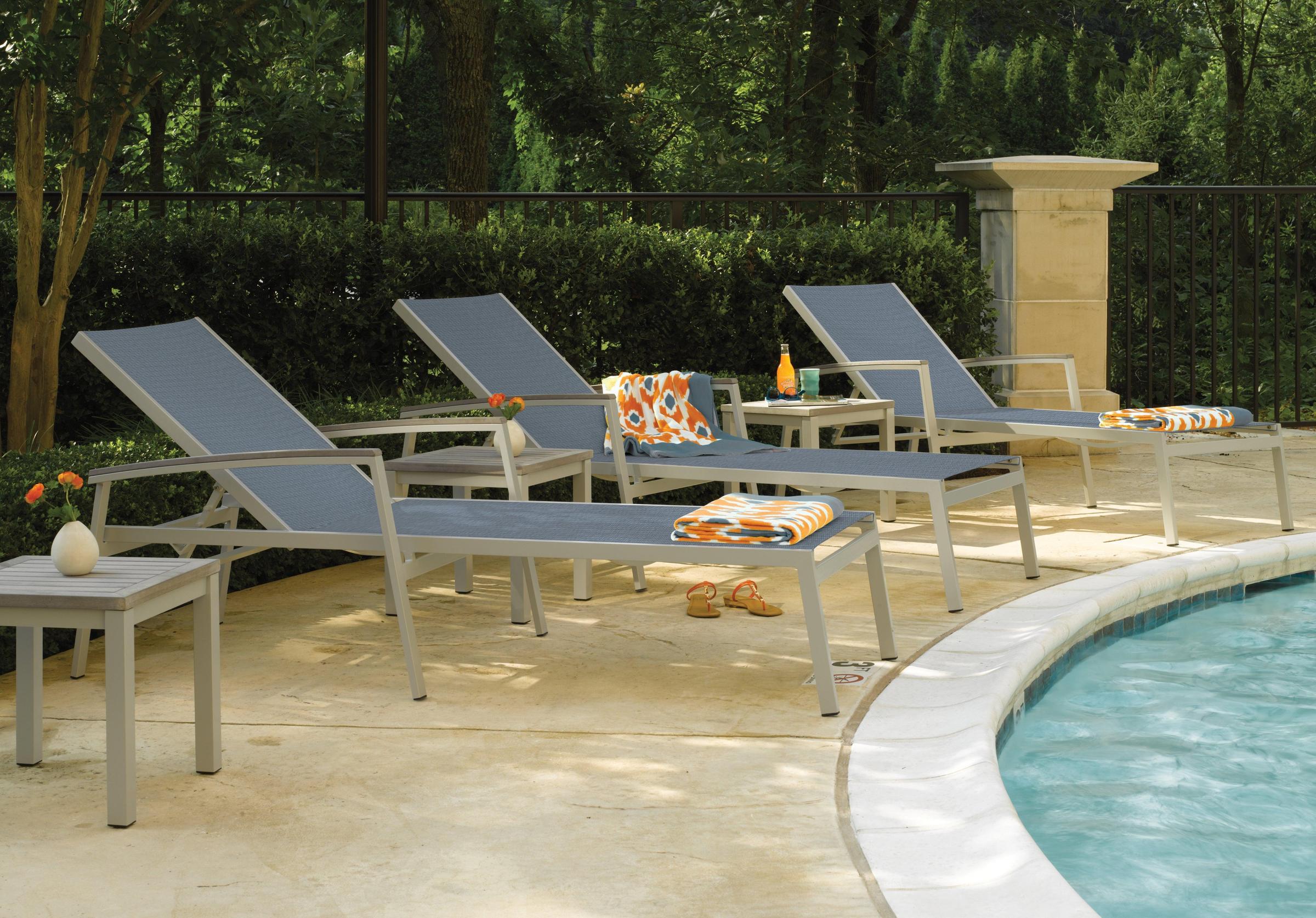 Travira 8-Piece Chaise & End Table Lounge Set - Titanium Sling - Vintage Tekwood