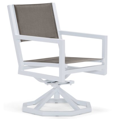 Palm Coast Padded Sling Swivel Rocking Dining Chair