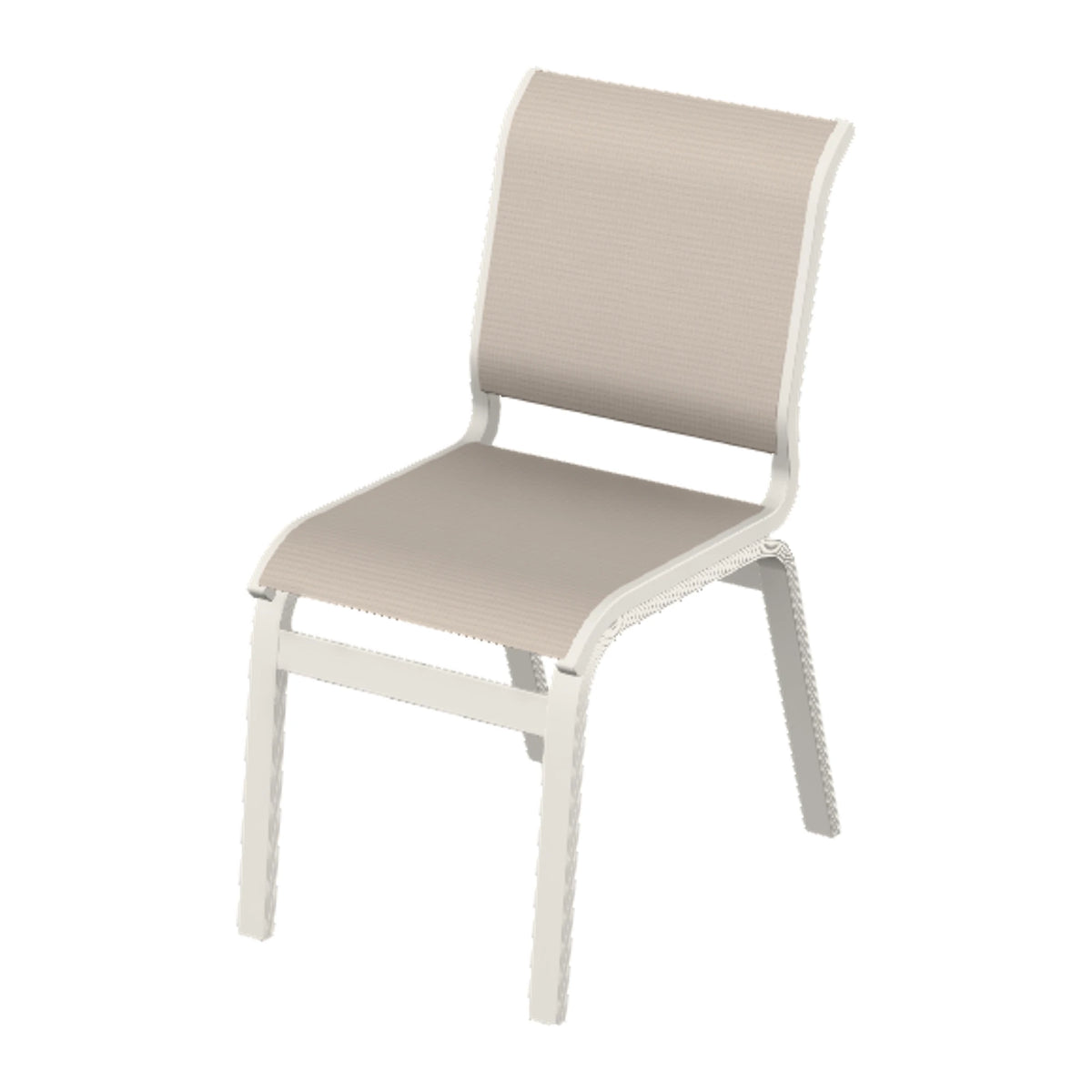 Aruba II Sling Armless Dining Chair — Snow PC