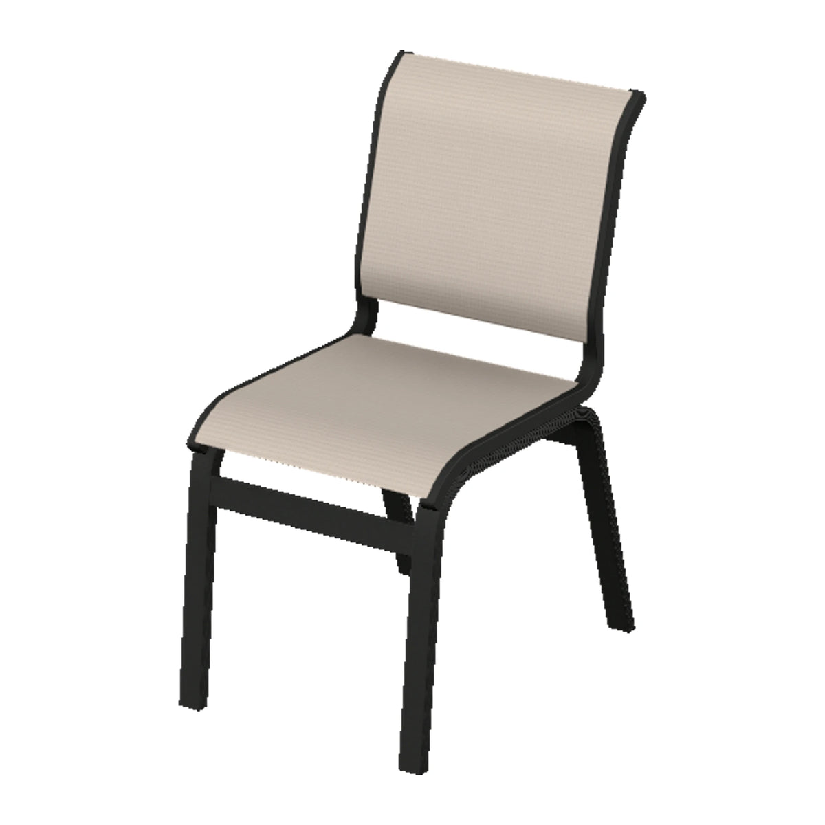 Aruba II Sling Armless Dining Chair — Black PC