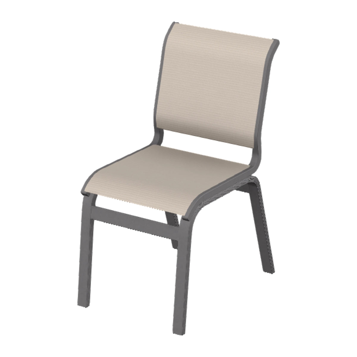 Aruba II Sling Armless Dining Chair — Graphite Txt PC