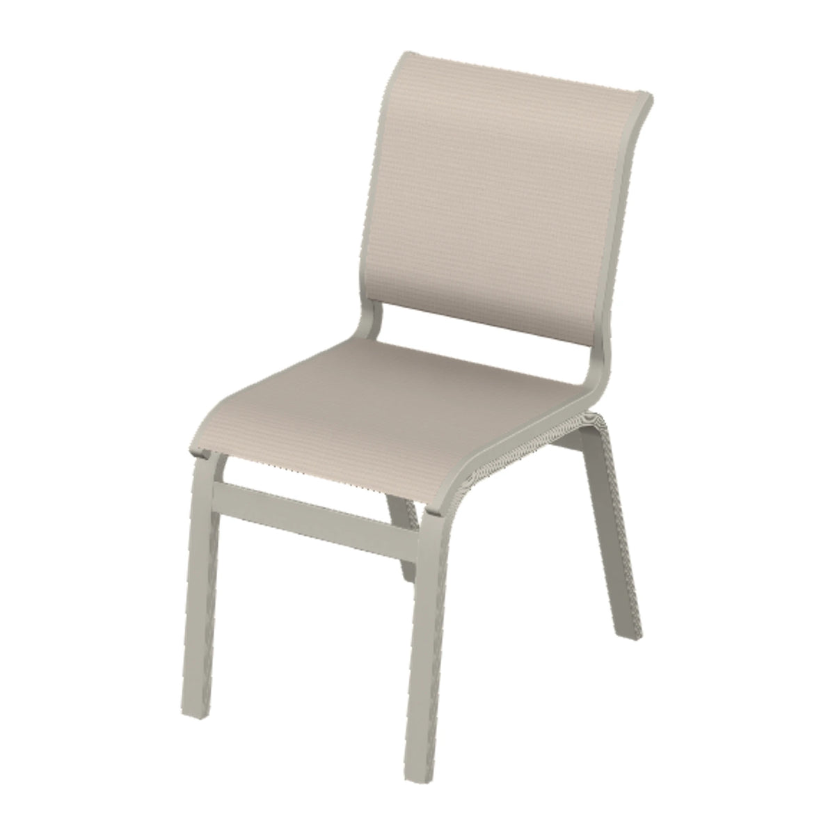Aruba II Sling Armless Dining Chair — Warm Grey PC