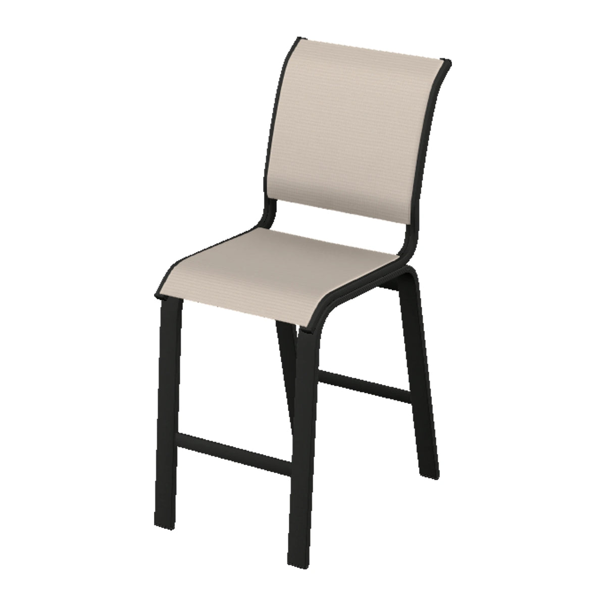 Aruba II Sling Armless Balcony Chair — Black PC