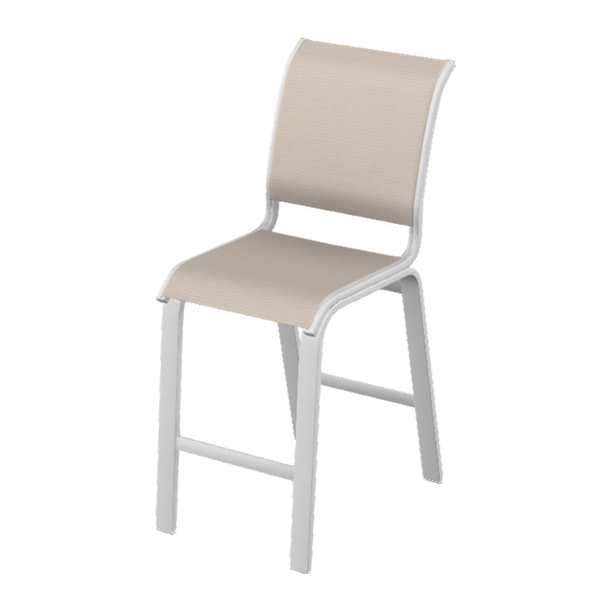 Aruba II Sling Armless Balcony Chair — White Txt PC