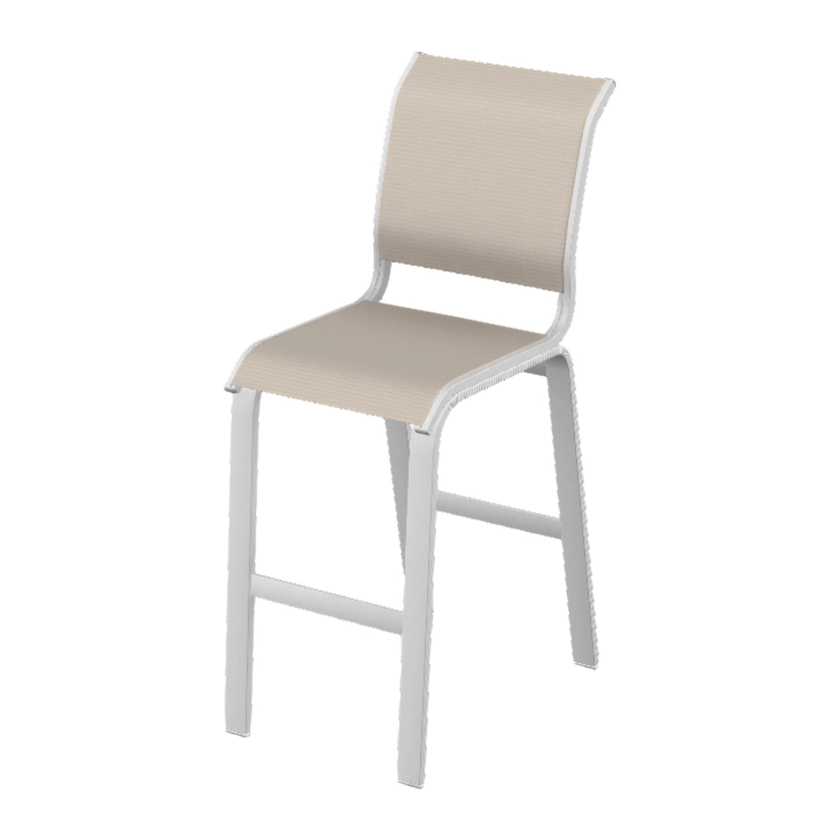 Aruba II Sling Armless Bar Chair — White Txt PC