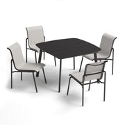 Orso 5-Piece 45" Square Dining Table & Side Chairs Set - Carbon - Fog Sling