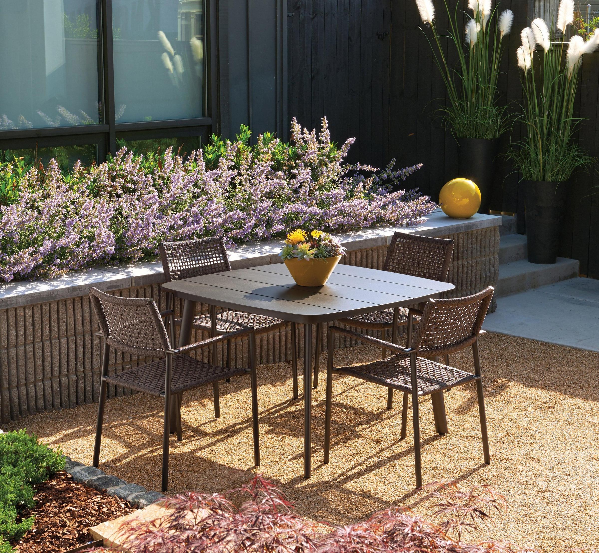 Eiland 5-Piece 45" Square Dining Table - Carbon W/ Mocha Finish
