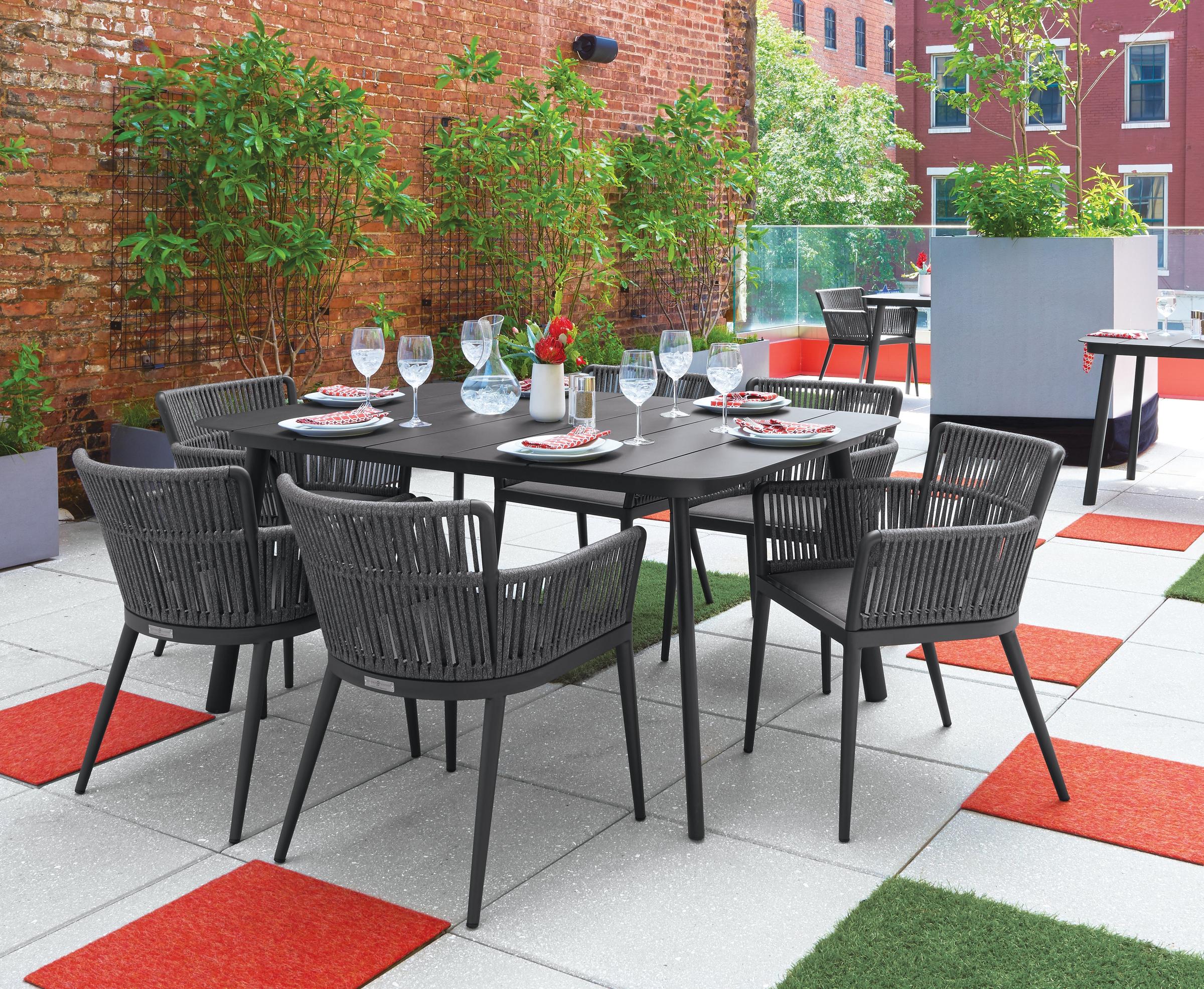 Nette 7-Piece 63" Dining Table & Armchair Set