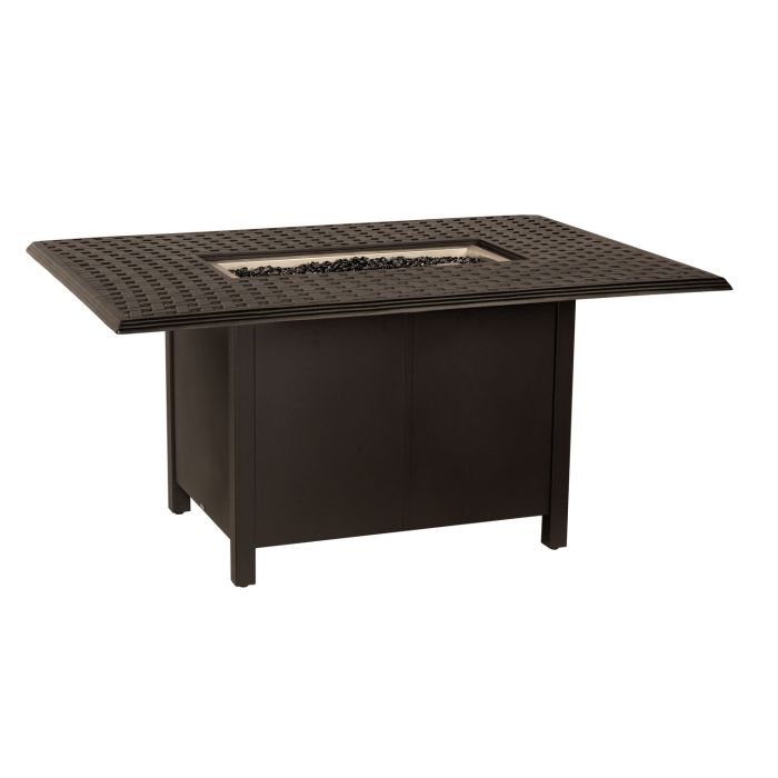 42" x 60" Thatch Rectangular Dining Height Fire Table
