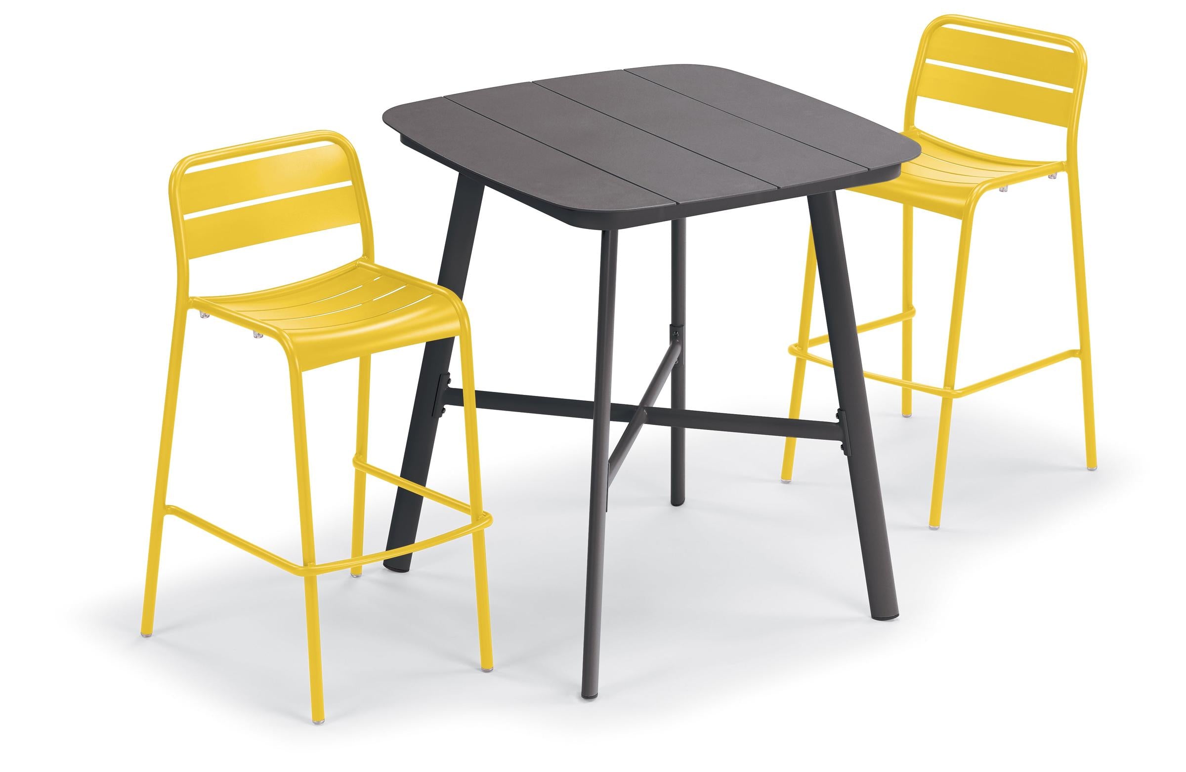 Kapri 3-Piece Bar Table Set - Saffron