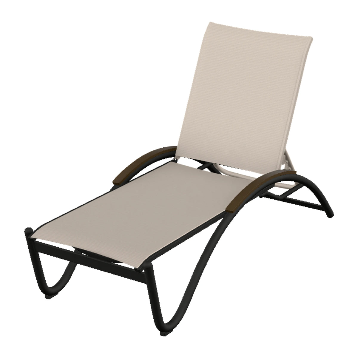 Helios Sling Chaise w/ Polymer Accents — Black PC / Kona Accents