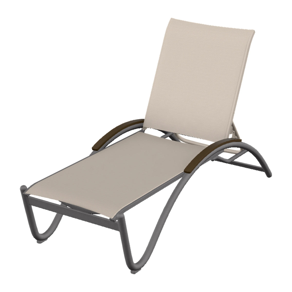 Helios Sling Chaise w/ Polymer Accents — Graphite Txt PC / Kona Accents