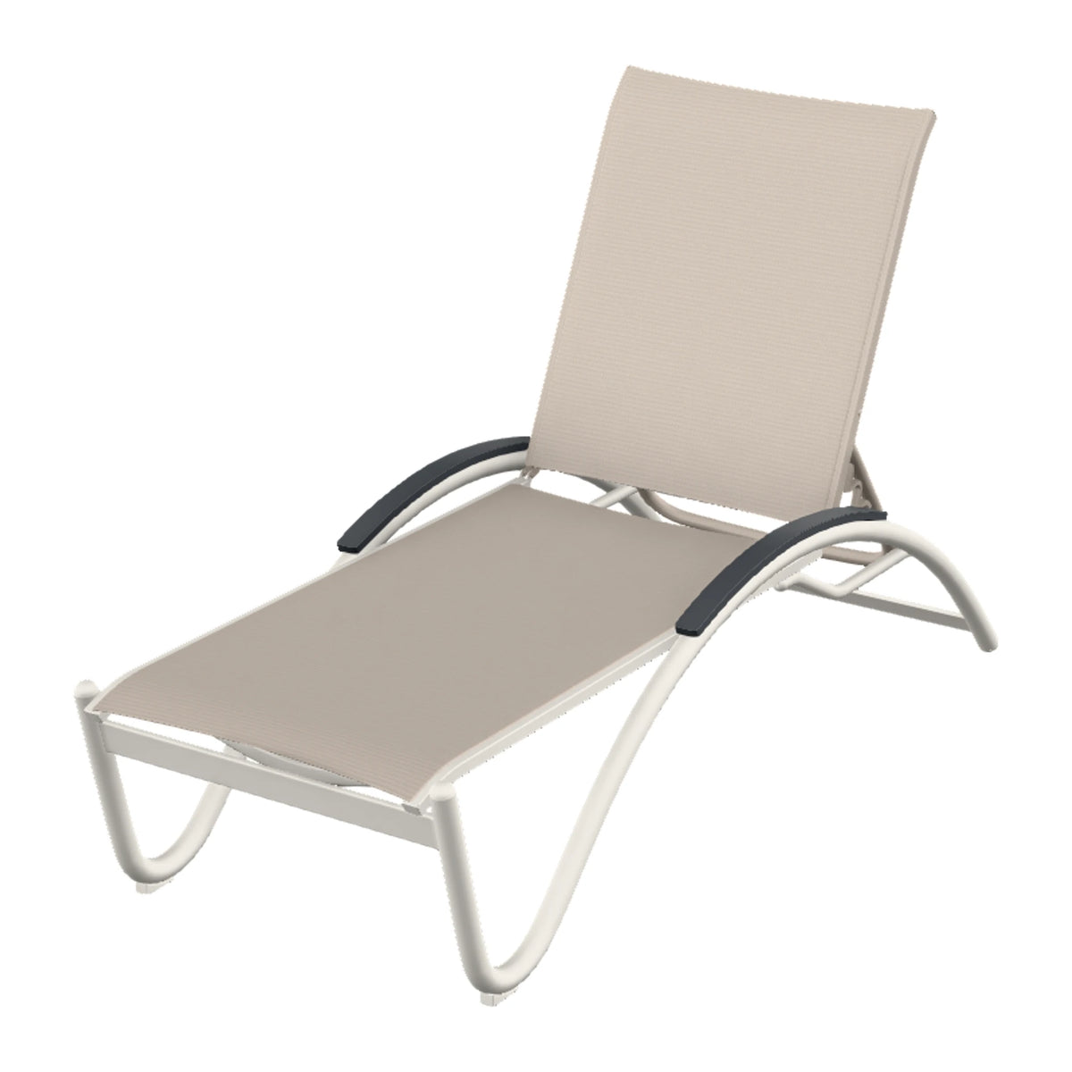 Helios Sling Chaise w/ Polymer Accents — Snow PC / Graphite Accents