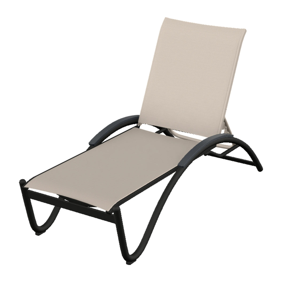 Helios Sling Chaise w/ Polymer Accents — Black PC / Graphite Accents