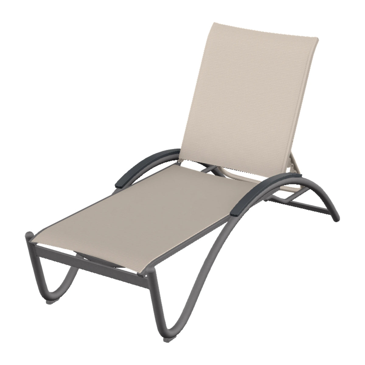 Helios Sling Chaise w/ Polymer Accents — Graphite Txt PC / Graphite Accents