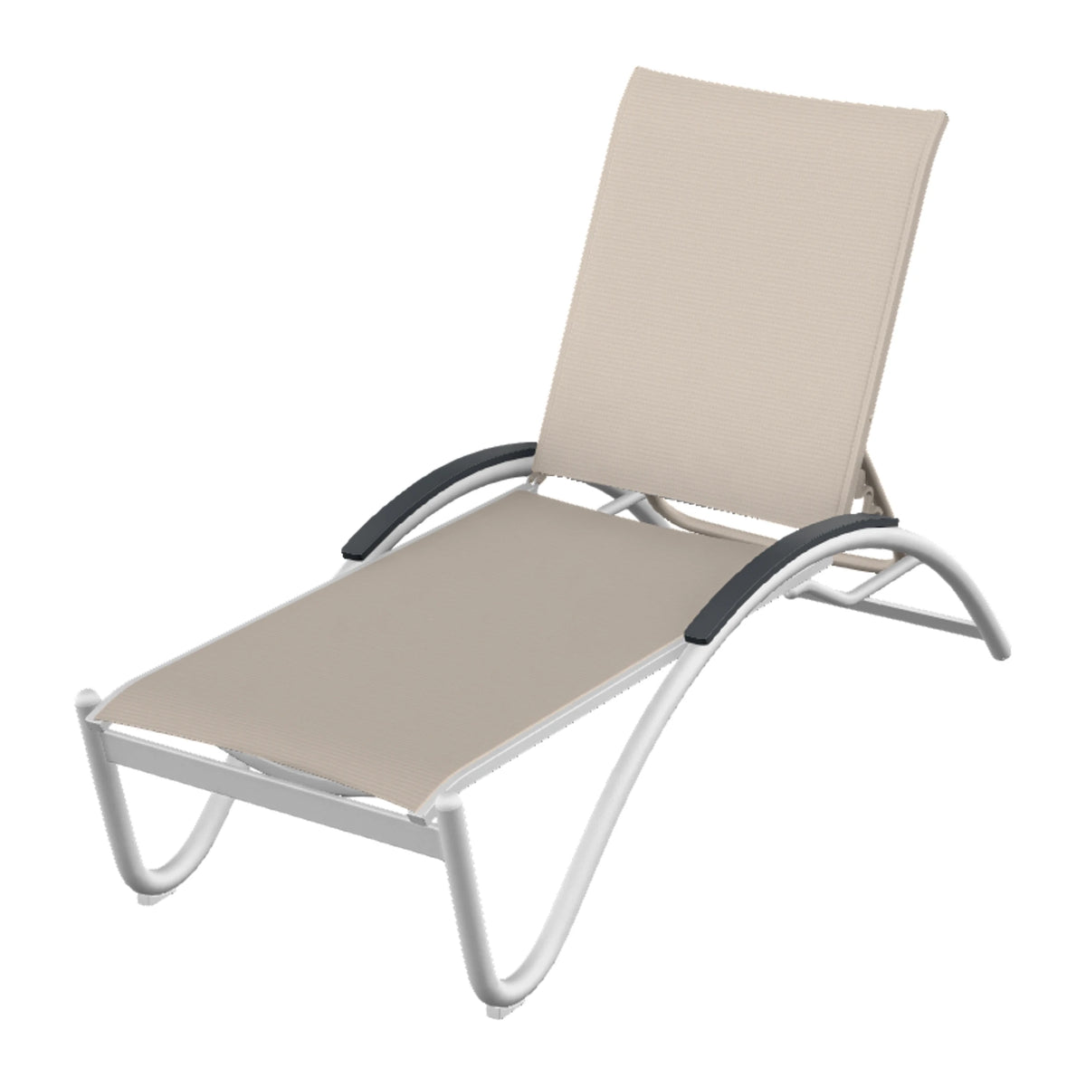 Helios Sling Chaise w/ Polymer Accents — White Txt PC / Graphite Accents