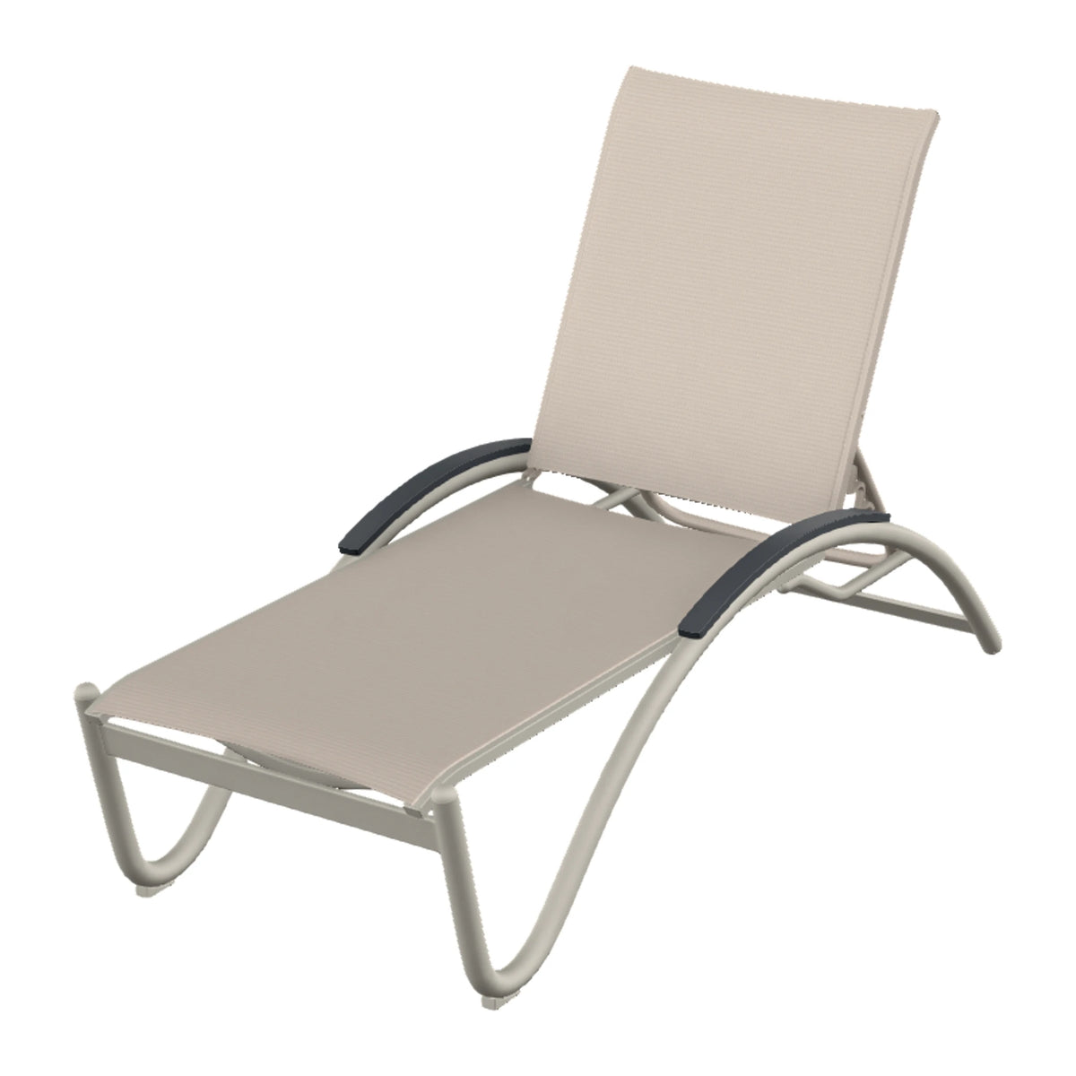 Helios Sling Chaise w/ Polymer Accents — Warm Grey PC / Graphite Accents
