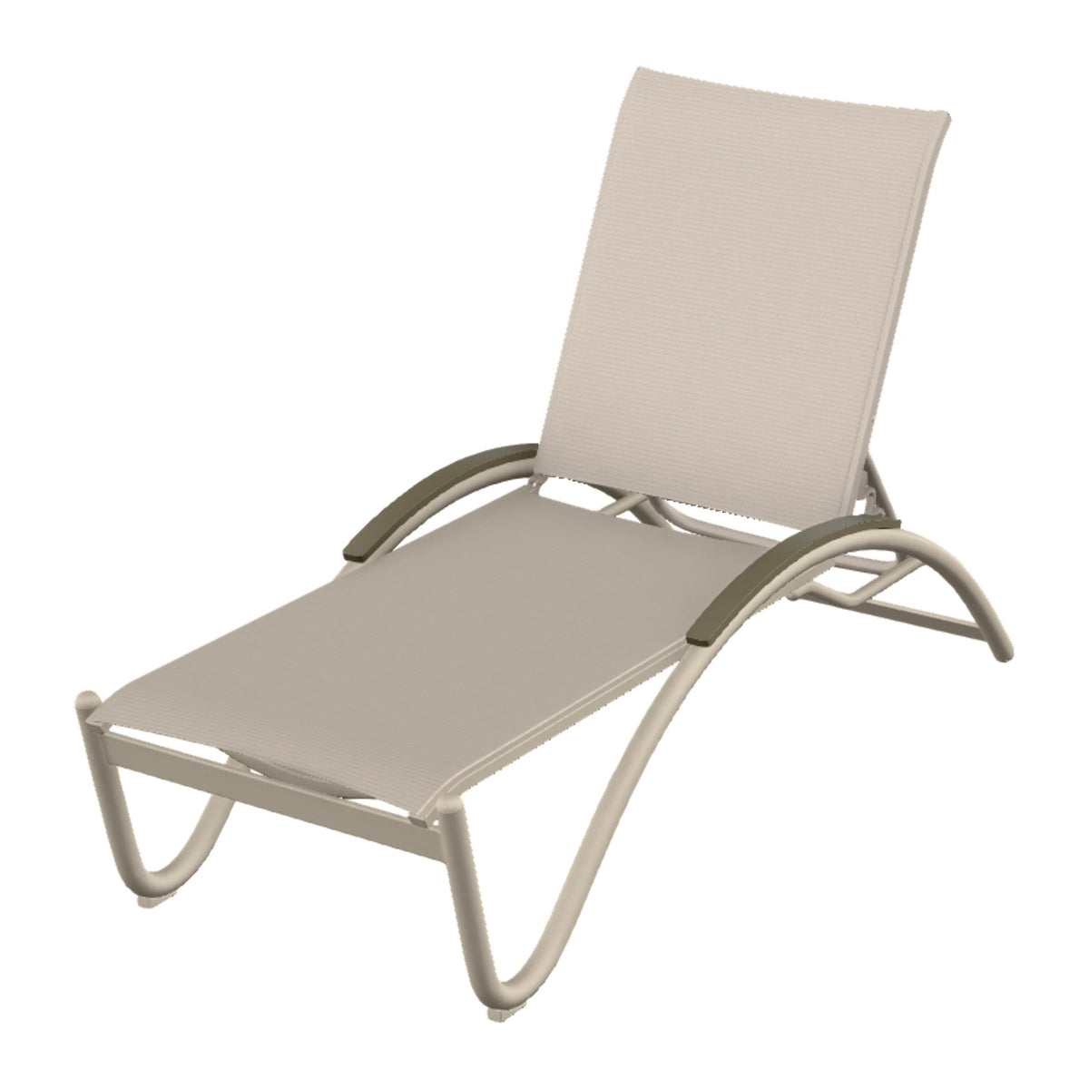 Helios Sling Chaise w/ Polymer Accents — Desert Sand PC / Beachwood Accents