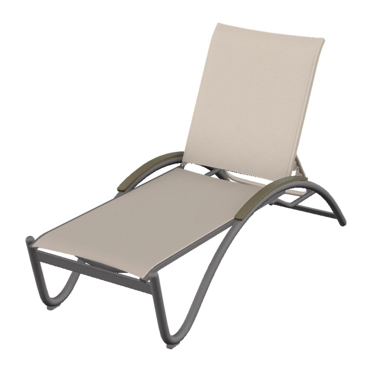 Helios Sling Chaise w/ Polymer Accents — Graphite Txt PC / Beachwood Accents