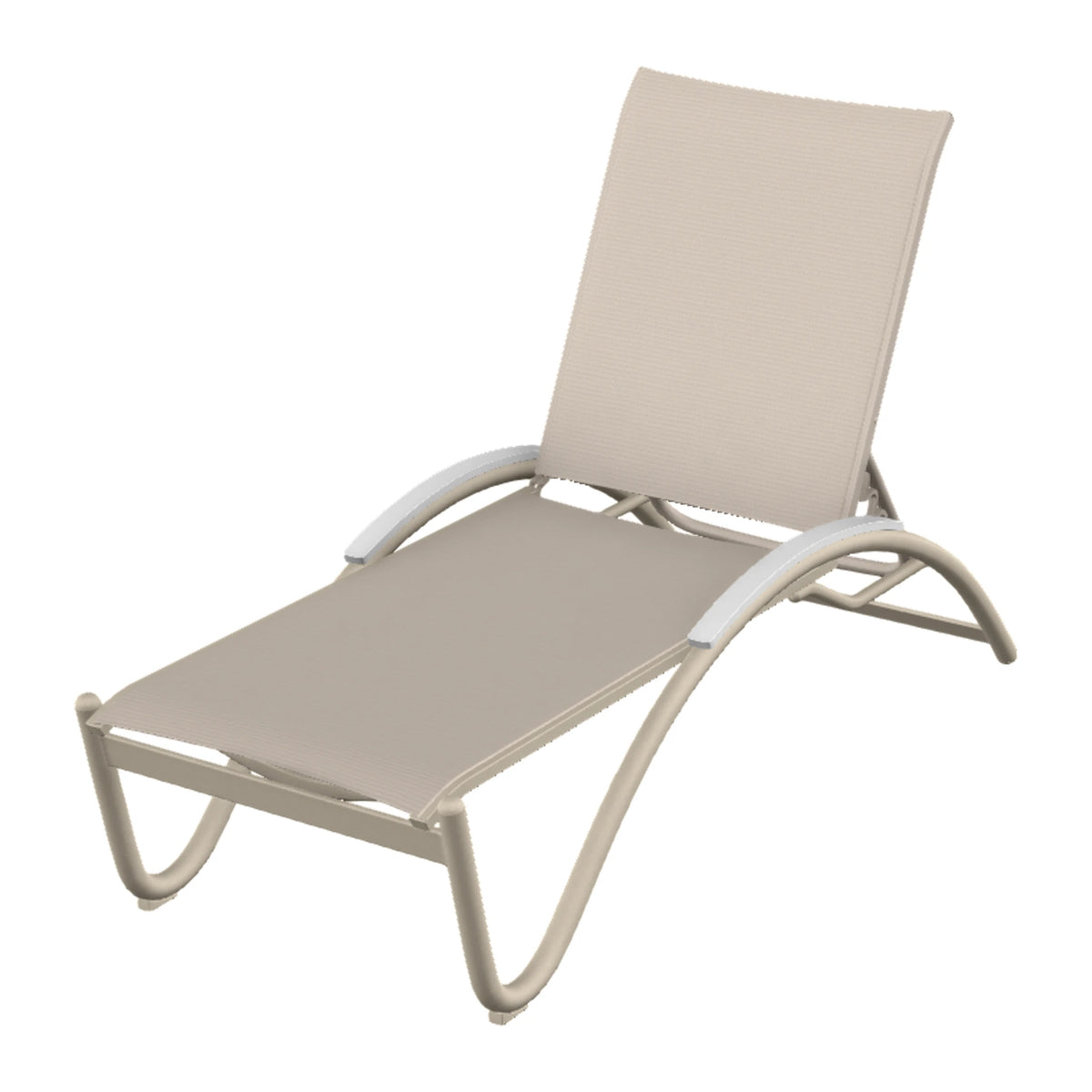 Helios Sling Chaise w/ Polymer Accents — Desert Sand PC / Snow Accents