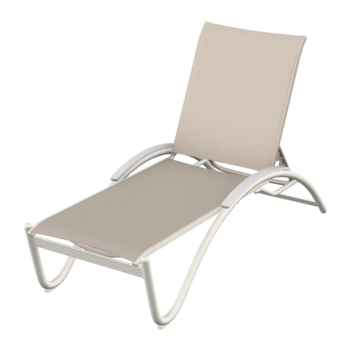 Helios Sling Chaise w/ Polymer Accents — Snow PC / Snow Accents