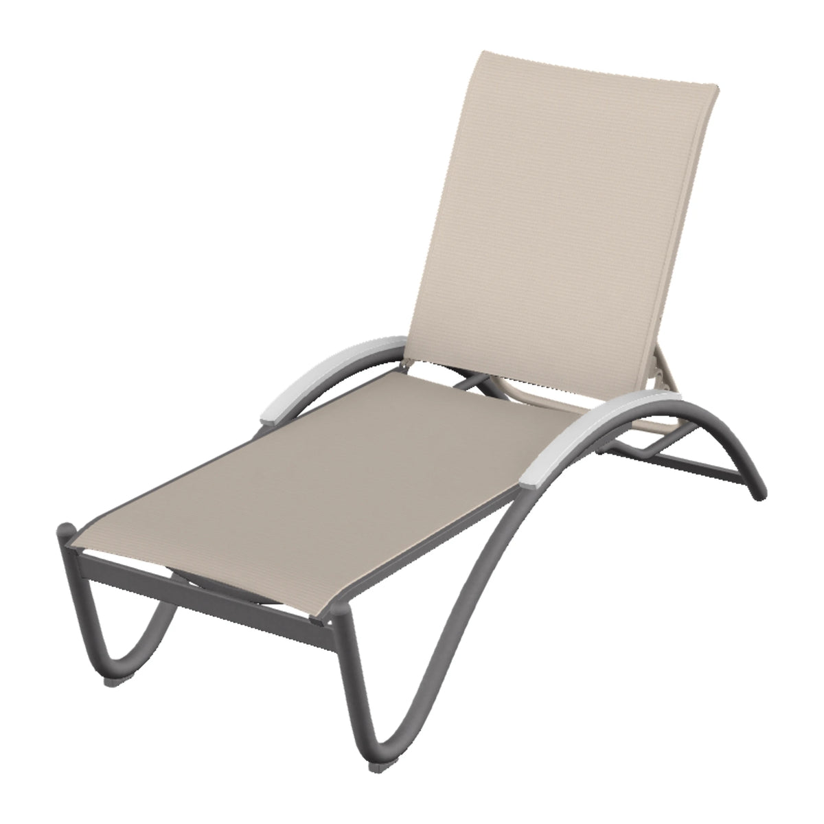 Helios Sling Chaise w/ Polymer Accents — Graphite Txt PC / Snow Accents