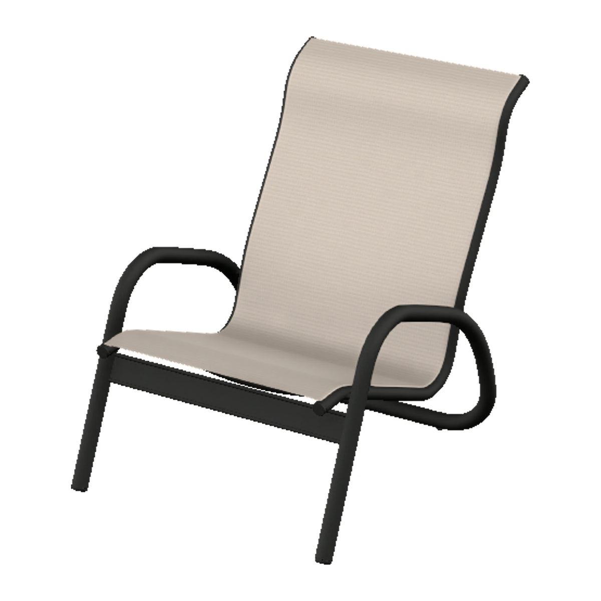 Gardenella Sling Poolside Chat Chair — Black PC