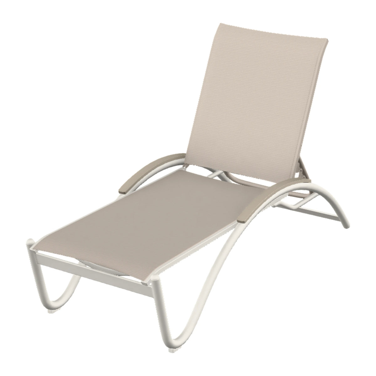 Helios Sling Chaise w/ Polymer Accents — Snow PC / Desert Accents