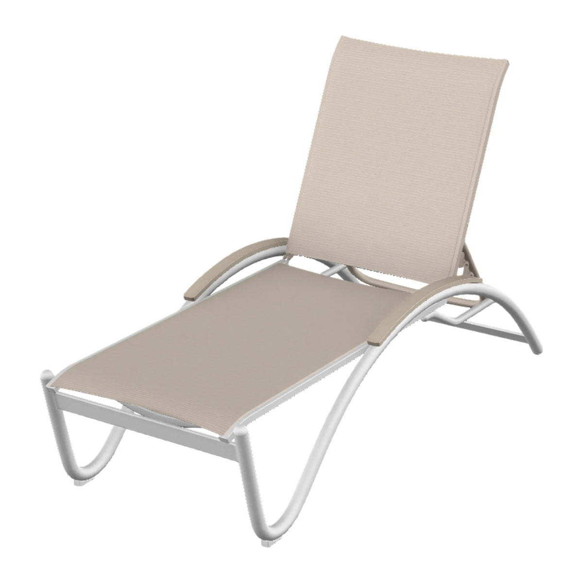 Helios Sling Chaise w/ Polymer Accents — White Txt PC / Desert Accents