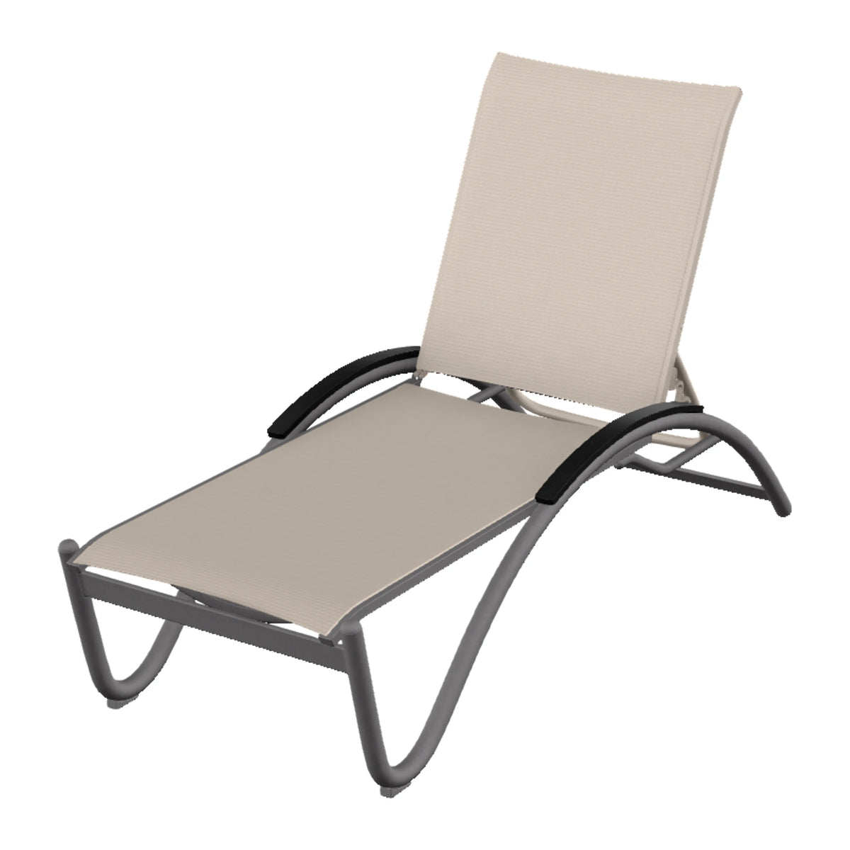 Helios Sling Chaise w/ Polymer Accents — Graphite Txt PC / Black Accents
