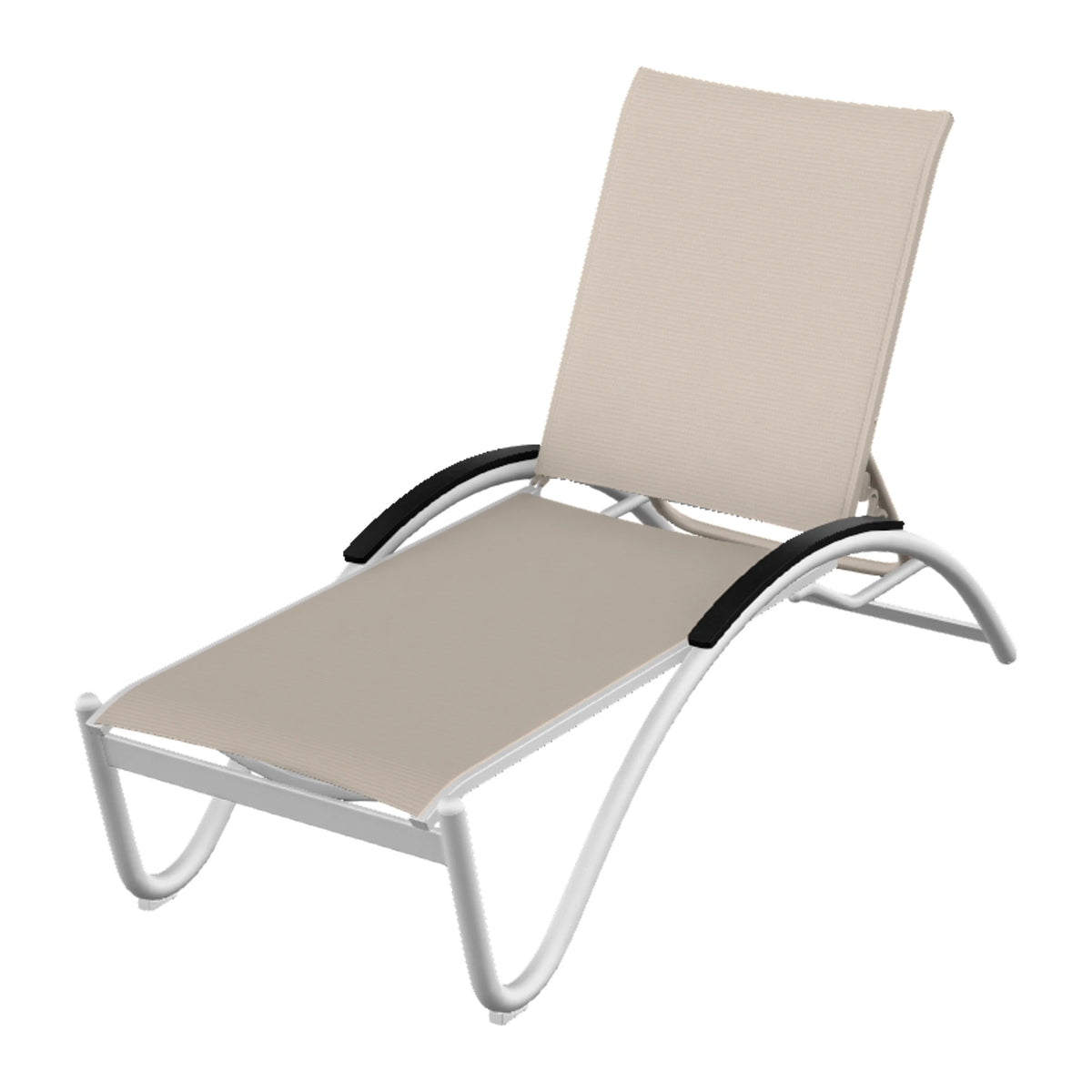Helios Sling Chaise w/ Polymer Accents — White Txt PC / Black Accents