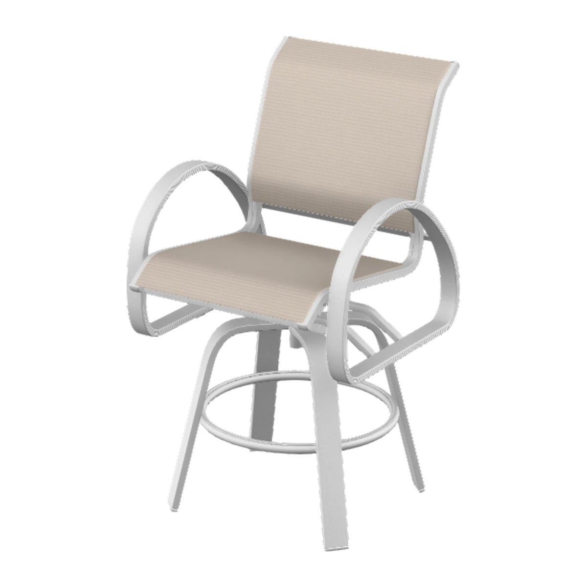 Aruba II Sling Balcony Swivel Chair — White Txt PC