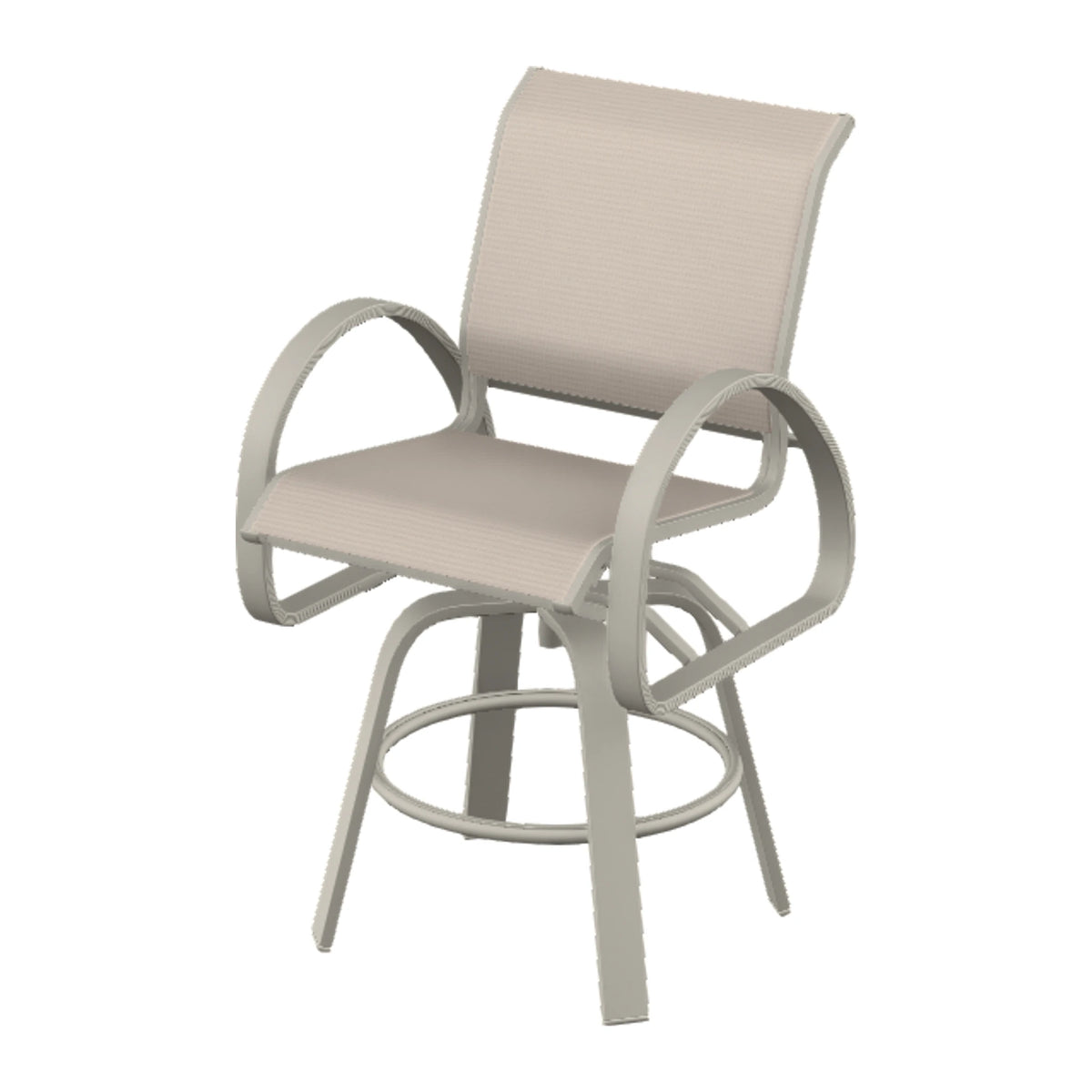 Aruba II Sling Balcony Swivel Chair — Warm Grey PC